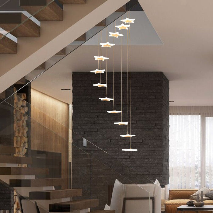 MIRODEMI® Star-Shaped Spiral Staircase Pendant Lights  image | luxury furniture | star lamps | unique lamps | home decor