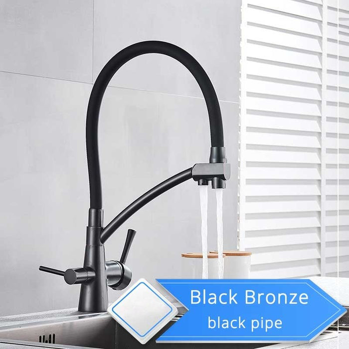 MIRODEMI® Deck Mounted 360 Degree Rotation Pure Water Kitchen Tap Black Bronze