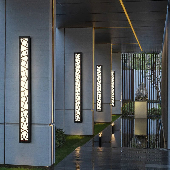 MIRODEMI® Black Creative Design Outdoor Waterproof Aluminum LED Tall Wall Lamp For Villa L11.8xW5.5" / Cool white