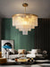 MIRODEMI® Gold modern frosted glass chandelier for dining room, living room, bedroom