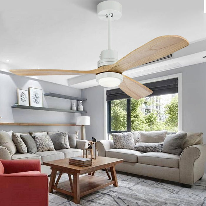 MIRODEMI® 52" Modern LED Wooden Ceiling Fan with Remote Control