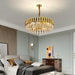 MIRODEMI® Luxury Drum Gold Crystal Chandelier For Kitchen, Living room Dia23.6*H10.2" / Warm light 3000K