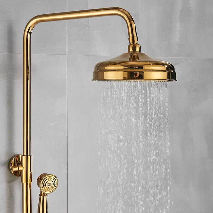 MIRODEMI® Gold Shower Faucet Set Wall Mounted with Tub Spout Dual Handles Mixer Tap