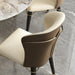 Set of 2 Dining Chairs with Leather Upholstery and Carbon Steel Legs