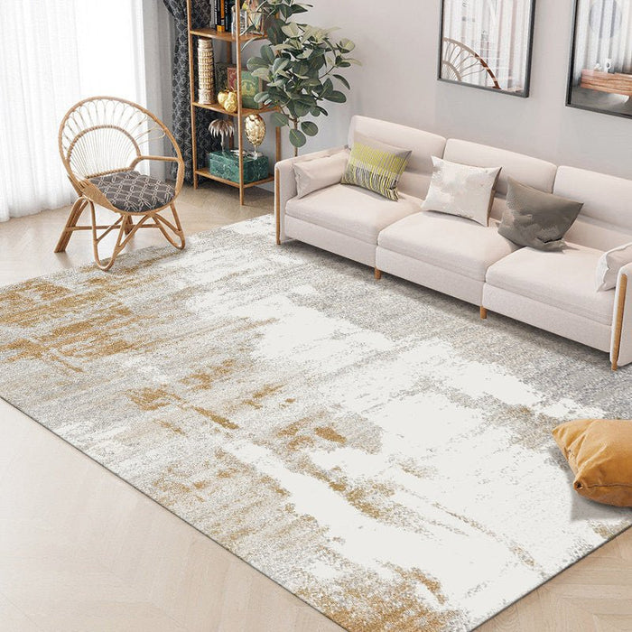 Beige/Grey Short Plush Rectangle Area Carpet 3'3"х5'3" (100х160сm) / K04