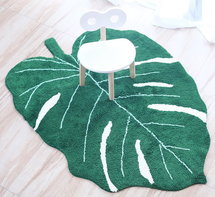Green Creative Leaf Shaped Soft Area Carpet