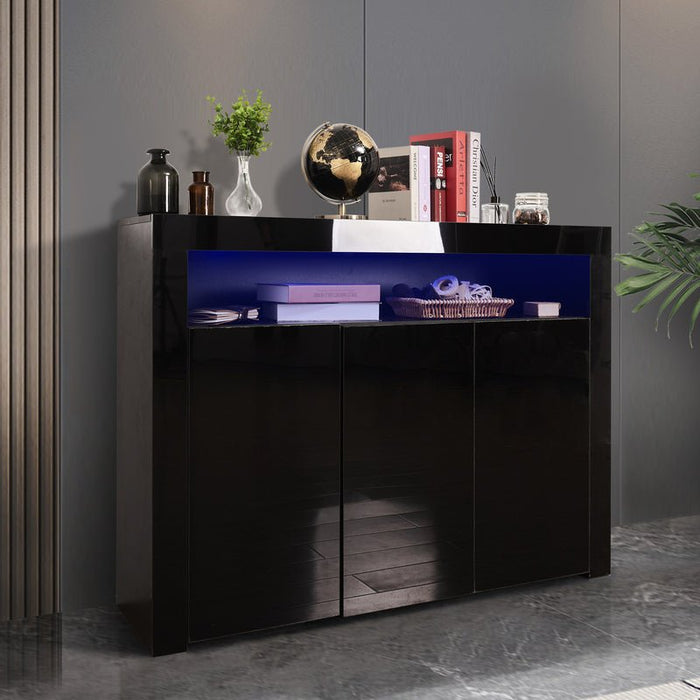 Modern Wooden Storage Cabinet with LED Light for Dining Room, Kitchen image | luxury furniture | wooden cabinets | home decor