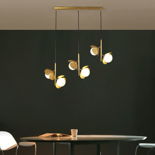 MIRODEMI® Modern Nordic Gold Ceiling Copper Light for Dining Room, Bar, Bedroom 6 Lights (Long Basr)