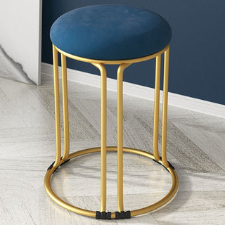 Nordic Suede and Leather Stacked Dining Round Stool image | luxury furniture | luxury stools | luxury leather stools