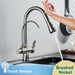 MIRODEMI® Black/Chrome Touch Sensor Kitchen Faucet Mixer Tap with Swivel Brushed Nickel / W7.5*H15.7"