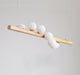 Mirodemi® Nordic Wood color Glass ball LED Chandelier For Kitchen island, Café L47.2*D2" / Warm white / Wood color