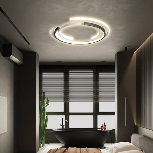 MIRODEMI® Modern Circular Aluminum Ceiling Light for Living Room, Bedroom Brightness Dimmable / Dia15.7" / Dia40.0cm