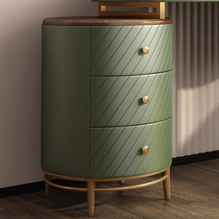 Green Dresser with Removable Tray Top, LED Light Mirror and 4 Wood Drawers image | luxury furniture | home decor