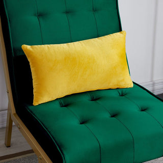 Gold Metal Frame Velvet Upholstery Chair with Ottoman