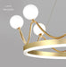 MIRODEMI® Cute Crown Design Round Glass Creative Led Hanging Chandelier