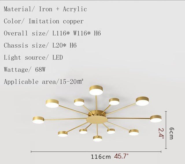 MIRODEMI® Cruciform LED Ceiling Chandelier for Living Room, Bedroom, Dining Room image | luxury lighting | home decor