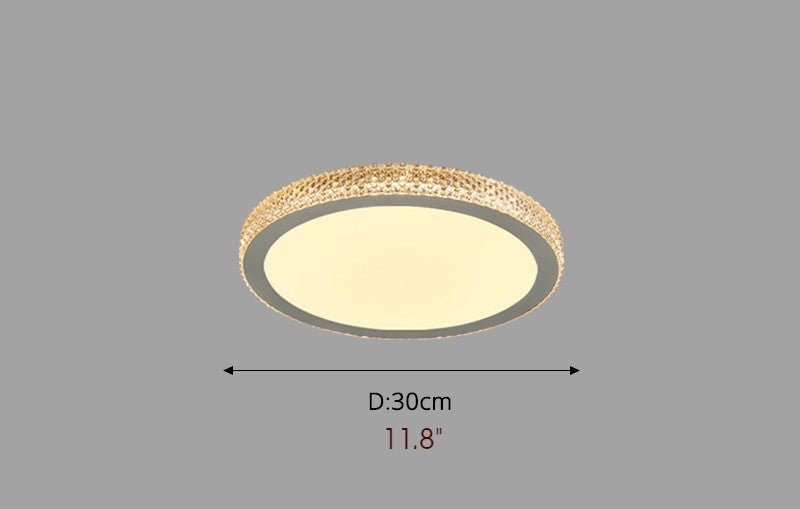 MIRODEMI® Round Crystal LED Ceiling Light For Bedroom, Living Room, Dining Room Brightness Dimmable / Gray / Dia11.8" / Dia30.0cm