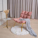 Pink Velvet Upholstered Leisure Lounge Accent Chair with Metal Legs