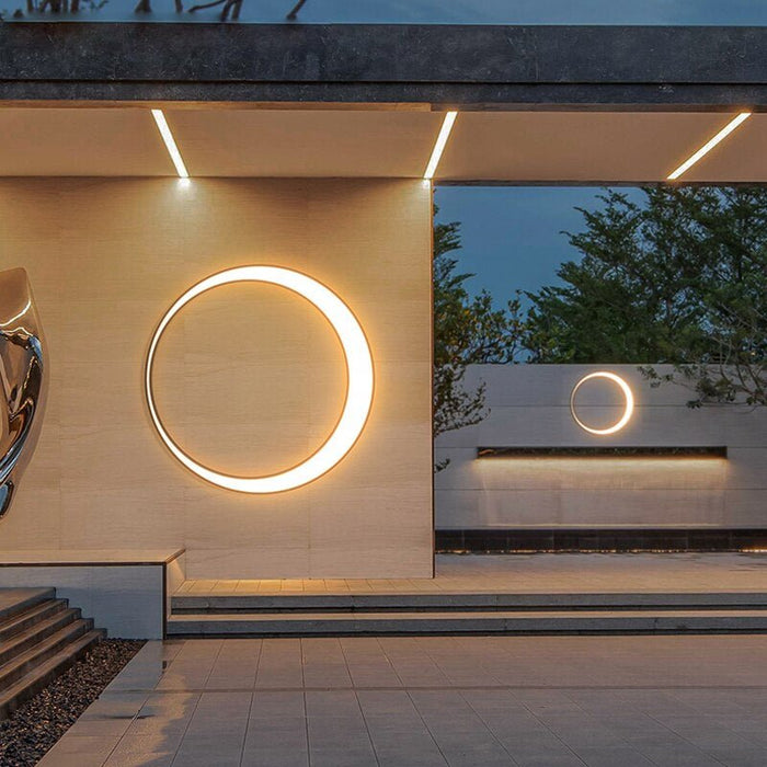 MIRODEMI® Creative Outdoor Round Waterproof Stainless steel Moon Wall Lamp for Garden