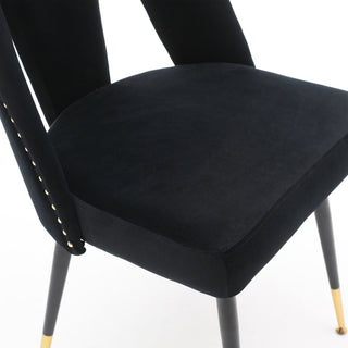 Velvet dining chair, velvet with black metal legs, ideal for the dining room