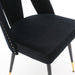 Set of 2 Velvet Upholstered Dining Chairs with Black Metal Legs