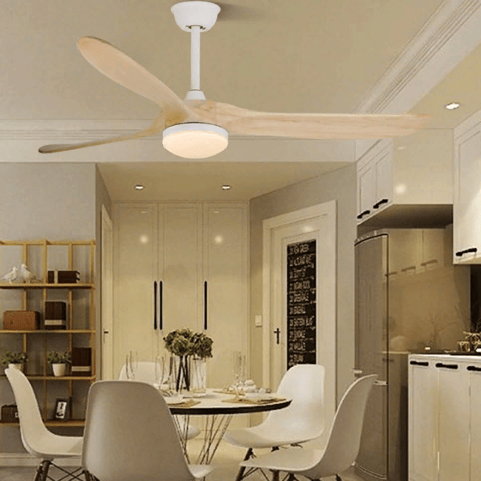 MIRODEMI® 60" Modern Wooden LED Ceiling Fan with Remote Control