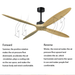MIRODEMI® 60" Ceiling Fan Without Light with Solid Wood Blades and Remote Control image | luxury furniture | fans with lamp