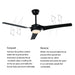 MIRODEMI® 52" Ceiling Fan Lamp with Plastic Blade and Remote Control image | luxury furniture | ceiling fans with lamp