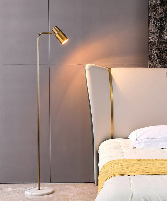 MIRODEMI® Minimalist Gold Floor Lamp with Marble Base for Living Room, Bedroom