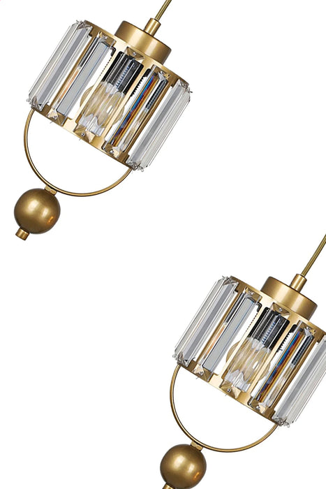 MIRODEMI® Gold Lux Crystal Stone Sequential Chandelier