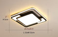 MIRODEMI® Modern Ceiling Light for Living Room, Bedroom, Dining Room Brightness Dimmable / Black / L20.5xW20.5" / L52.0xH52.0cm