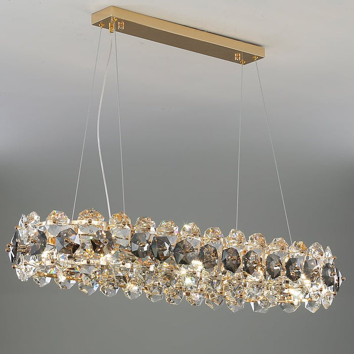 MIRODEMI® Rectangle Gold crystal modern chandelier for living room, dining room