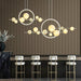 Mirodemi® White/Black Glass Bubble LED Chandelier For Dining room, Kitchen Island W55.1*H35.4" / White light / White