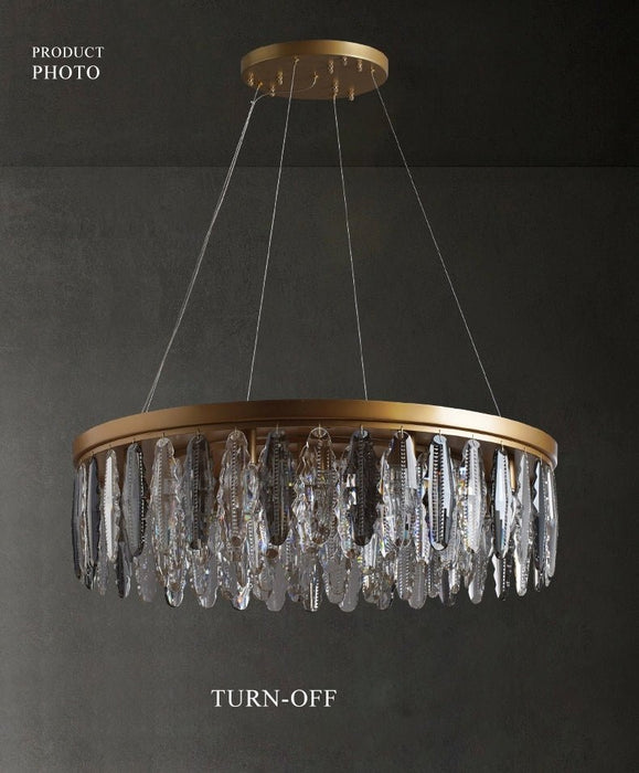 MIRODEMI® Round Gold Modern crystal chandelier for bedroom, living room