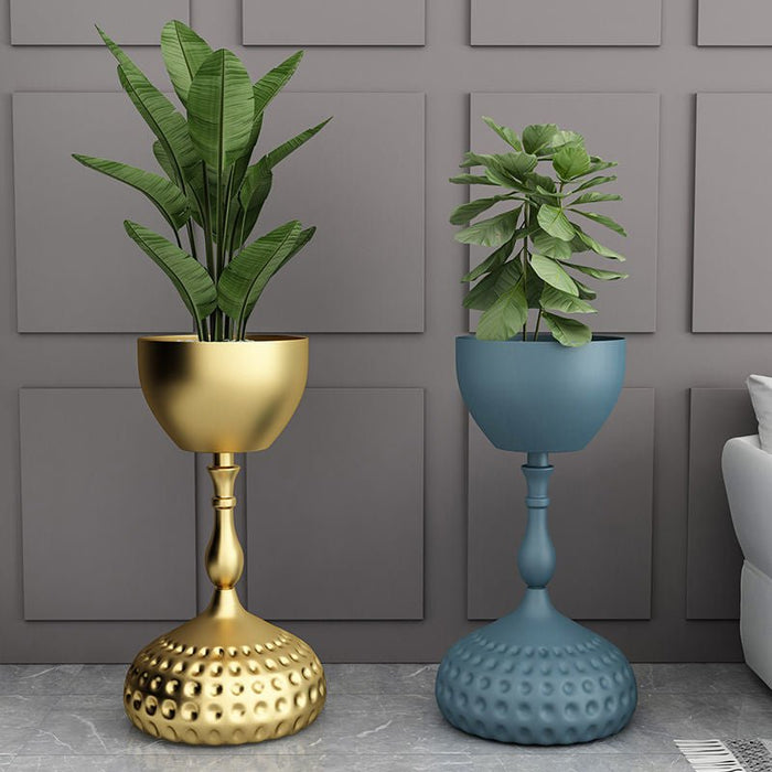 Indoor Balcony Golden Nordic Plant Stand for Living Room, Balcony Blue