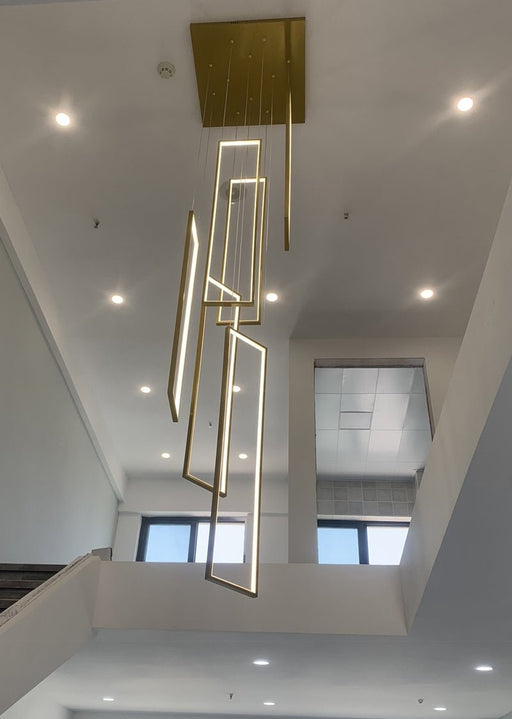 MIRODEMI® Modern Rectangle Hanging LED Chandelier for Staircase, Living Room, Lobby image | luxury lighting | luxury decor