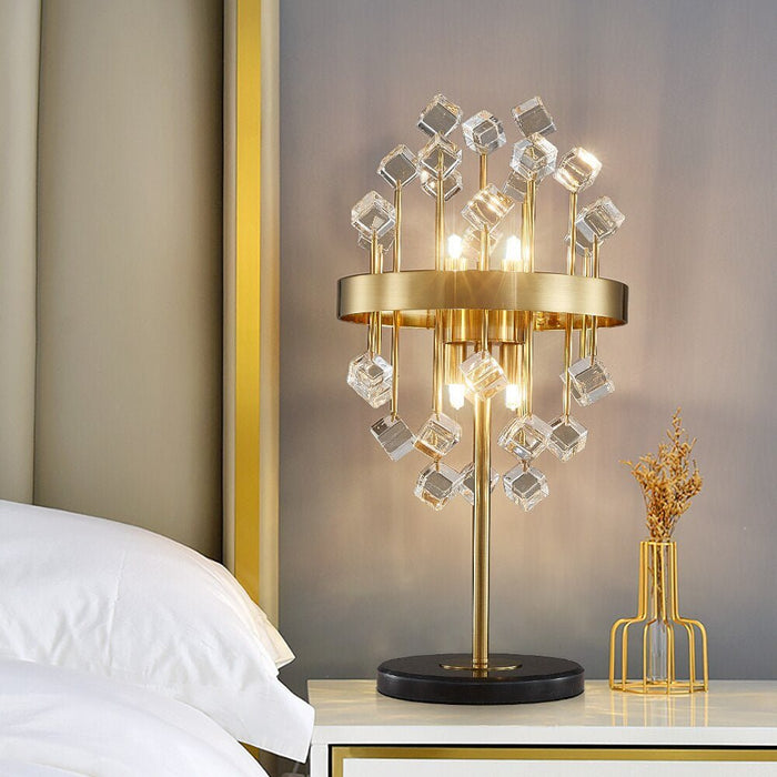 MIRODEMI® Gold Stainless Steel Luxury Colorful Crystal Table Lamp for Living Room, Bedroom image | luxury lighting