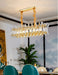 MIRODEMI® Luxury Gold Rectangle Creative Design Glass Chandelier For Dining Room image | luxury lighting | luxury chandeliers