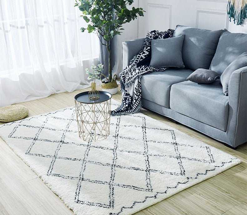 Modern White Soft Rectangle Area Carpet 3'11"х5'3" (120х160cm) / 3