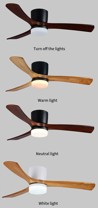 MIRODEMI® 36" LED Ceiling Fan with Remote Control and Wooden Blades