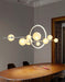 Mirodemi® White/Black Glass Bubble LED Chandelier For Dining room, Kitchen Island W39.4*H35.4" / White light / White