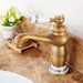 MIRODEMI® Classical Antique Brass Bathroom Sink Faucet Deck Mounted porcelain Handle B / W2.4*H7*L4.7"