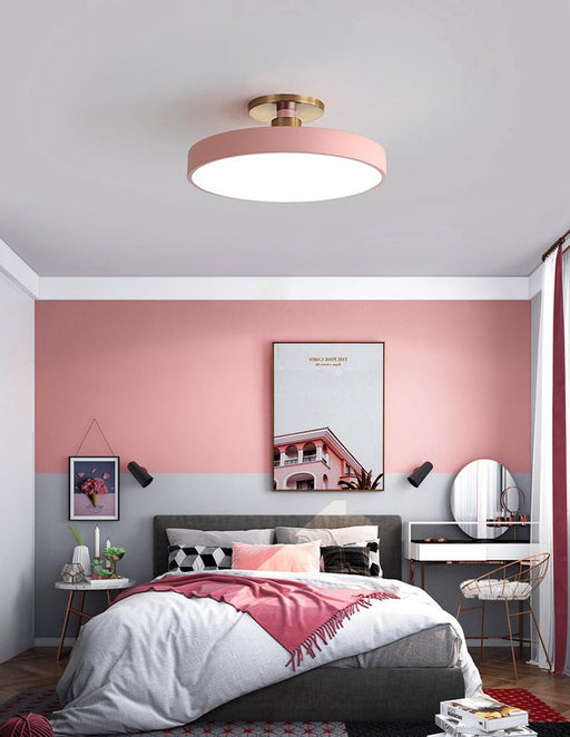 MIRODEMI® Minimalist Led Ceiling Lamp for Bedroom, Kitchen, Balcony, Corridor Pink / D23CM / Warm Light