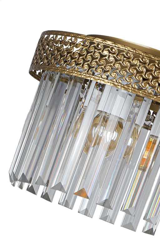 MIRODEMI® Gold Metal Tumbled Chandelier With Crystal Stone