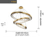 MIRODEMI® Gold Rings Design Creative Led Crystal Hanging Luxury Chandelier A-style Dia31.5 / Warm Light 3000K