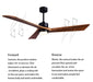 MIRODEMI® 60" European Styled Ceiling Fan with Lamp, Solid Wood Blades and Remote Control image | luxury furniture