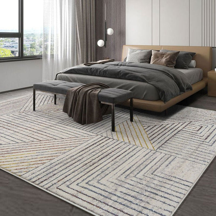 Modern Grey Fluffy Rectangle Area Carpet