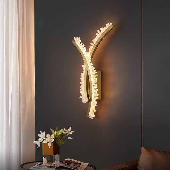 MIRODEMI® Modern Creative Golden LED Wall Lamp with crystals for Home