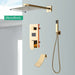MIRODEMI® Gold Rainfall Shower Faucet Digital Display Wall Mounted Mixer Tap 3 ways / 8''