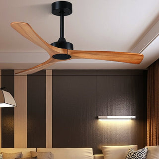 MIRODEMI® 36" Simple Wooden Ceiling Fan with Remote Control and Blades Made of Solid Wood image | luxury furniture